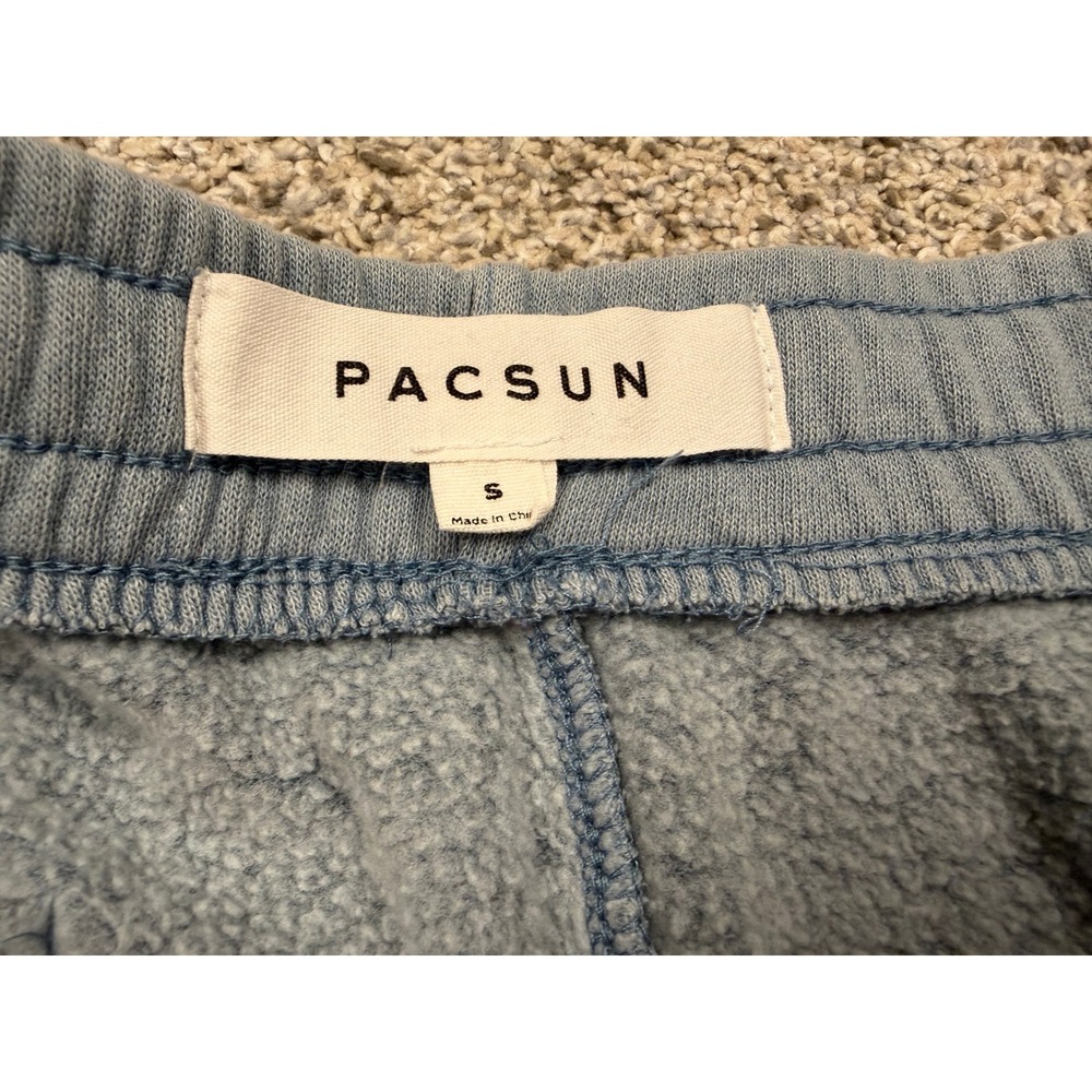 PacSun Sweat Shorts Small Blue Fleece Drawstring Casual Lounge Athletic Shorts - Picture 2 of 7